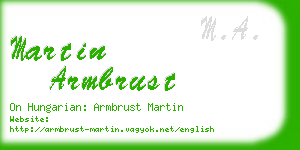 martin armbrust business card